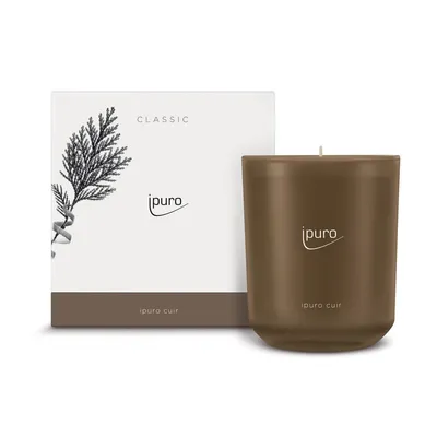 Produktbild von ipuro cuir, Zylinder, Braun, Weiß, Cumarin, Zedernholz, Vanille, 50 h, 1 Stück(e)