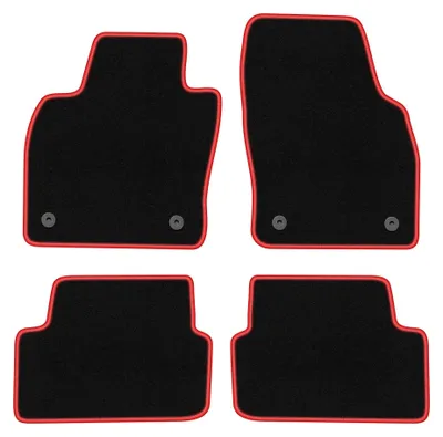 Productafbeelding van Velours automatten voor Seat Arona vanaf 2017 (crossover) – 4-delig, zwart/rood, op maat – Wielganizator CARLUX