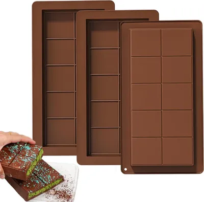Produktbild von 3 Stück Silikonformen für Schokolade - Extra Tief - DIY Nougat-Schokoladen in Dubai