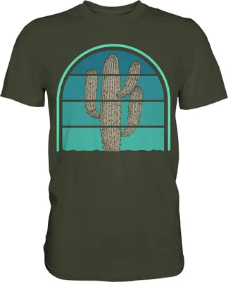 Produktbild von Retro Kaktus T-Shirt – Urban Khaki / XXL