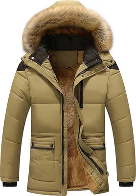 Produktbild von Herren Winter Abnehmbare Kapuzenjacken Dicken Warmen Mantel, braun, 7XL