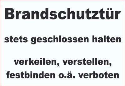 Produktbild von Brandschutztür Schild A5 Rückseite selbstklebend