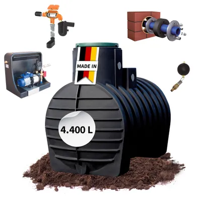 Immagine prodotto di Serbatoio interrato / serbatoio per acqua piovana Mono Haus-Premium Set 4.000L 4Rain 295056, Immagine generata dall'IA