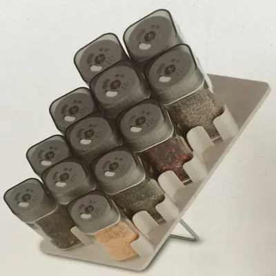 Immagine prodotto di portaspezie da 13 pezzi Portaspezie Portaoggetti da cucina Elegante Compatto Scaffale da parete 27x14cm