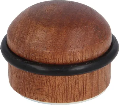 Produktbild von Holz-Bodentürstopper Gummiring Ø 38mm Türpuffer vers. Farben Tür-Abstandshalter Türstopper Nussbaum