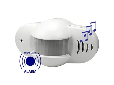 Produktbild von Smartwares SC37 Bewegungssensor mit Alarm- und Läutfunktion, Wand, Drinnen, Draußen, Weiß, 100°, Kabellos, 90 dB