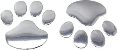 Immagine prodotto di INF 10 Pezzi Adesivi Decorativi 3D per Auto - Motivo Zampa, PVC, 14x6cm D'argento