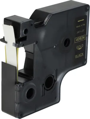 Produktbild von vhbw Schriftband-Kassette Ersatz für Dymo 40924, D1 für Etiketten-Drucker 7m x 9mm Gold auf Schwarz