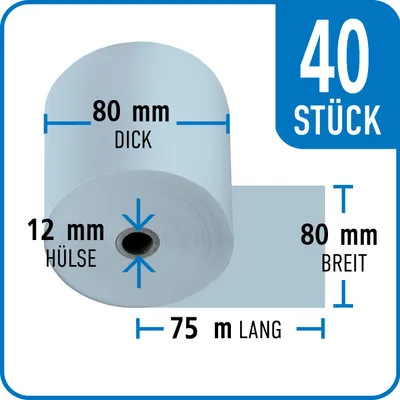 Produktbild von Thermorolle BLUE4EST 80 mm x 80 mm x 12 mm x 75 m | VPE 40 Rollen