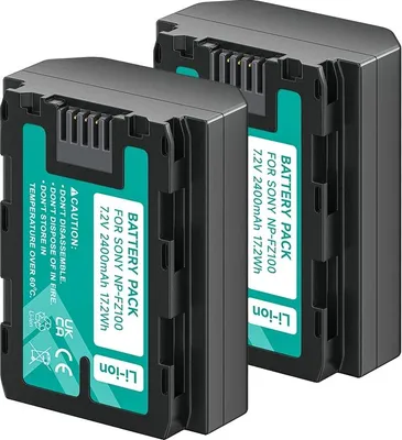 Image de Batterie, capacité de 2400 mAh, recharge rapide USB, 2 batteries