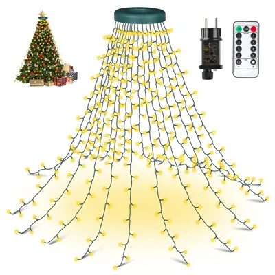 Weihnachtsbaum-Lichtring 2,5 m, 400 LED, 16 Stränge, warmweiß