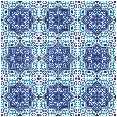 Obrázek produktu pro Samolepicí nálepky na obklady do kuchyně a koupelny – 9 nálepek Azulejos Massilia – 9 nálepek o rozměrech 15 x 15 cm
