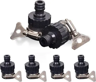 Immagine prodotto di Adattatori per tubi da giardino - Set da 6 pezzi - Raccordo universale per rubinetto - Raccordo per tubi da giardino - Giardinaggio - Autolavaggio