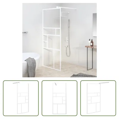 Produktbild von The Living Store Duschwand für Walk-In Dusche 90x195 cm ESG-Glas Weiß