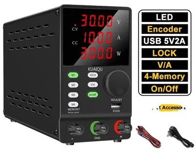 Obrázok produktu pre Napájanie s jednosmerným prúdom, nastaviteľný rozsah napätia, monitorovanie v reálnom čase, 30V, 10A, 300W