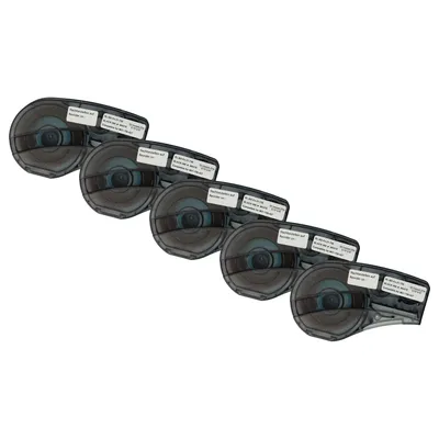 Produktbild von vhbw 5x Schriftband-Kassette kompatibel mit Brady BMP21-LAB, BMP21-PLUS, ID PAL, BMP21 Etiketten-Drucker 4,27m x 19,05mm Schwarz auf Weiß, Vinyl
