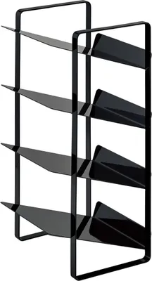 Obrázok produktu pre Yamazaki stojan na fľaše kuchynský stojan čierny so 4 šikmými policami kovový 20x40x20cm "TOWER"