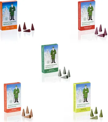 Crottendorfer Räucherkerzen 4er Set – 24 Stück Pro Packung – Düfte Wie Zimtapfel, Weihnachtsduft & Mehr