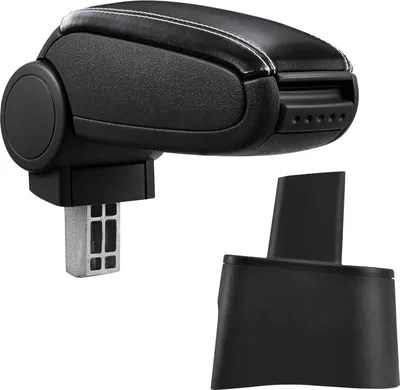 Produktbild von Armlehne Mittelarmlehne Leder Bezug Schwarz Weiß für Seat Ibiza III 6L 2002-08