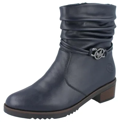 Produktbild von RIEKER Damen Stiefelette dunkelblau Kunstleder - Größe: 38