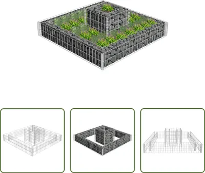Obrázok produktu pre The Living Store Gabionový kvetináč Pozinkovaný drôt