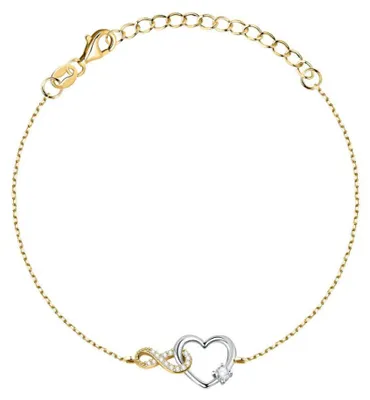 Immagine prodotto di Bellissimo bracciale bicolore infinito e cuore in argento LPS05AWV77