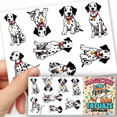 Produktbild von ABWASCHBARE KINDERTATTOOS TEMPORAER - Hunde Hund Rasse Dalmatiner - 8 St.