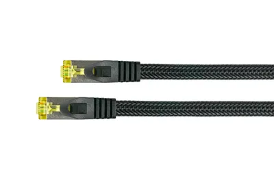 Produktbild von RJ45 Patchkabel Cat. 7 SFTP Nylon, schwarz, 0,5m
