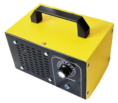 Zdjęcie produktu dla Urządzenie do ozonowania 60000 mg/h - Generator ozonu - Profesjonalny i przenośny oczyszczacz powietrza - Timer i regulowana wydajność ozonu - 120W, 220V, wtyczka EU - Do użytku w mieszkaniach i samochodach - Kolor: żółty