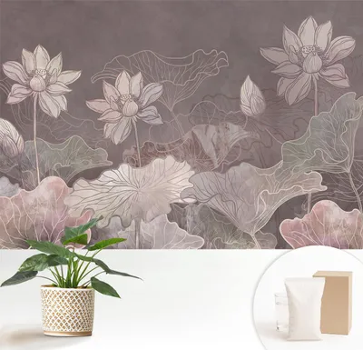 Produktbild von Fototapete  - 152x104 cm - Tapete - Wandtapete - Wandbilder  - Dekofolie - Tapete Folie - Wand - Dekoration - Wohnzimmer - Friedliche Botanik