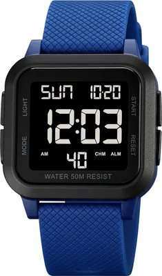Produktbild von Watch Quadratische Digitaluhr LED Große Ziffern Herren Damen Uni, Outdoor Sportuhr mit Alarm Timer Doppelzeit Stoppuhr 12/24H, 50M Wasserdicht
