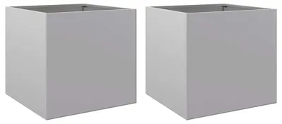Produktbild von vidaXL Pflanzkübel 2 Stk. Silbern 49x47x46 cm Verzinkter Stahl