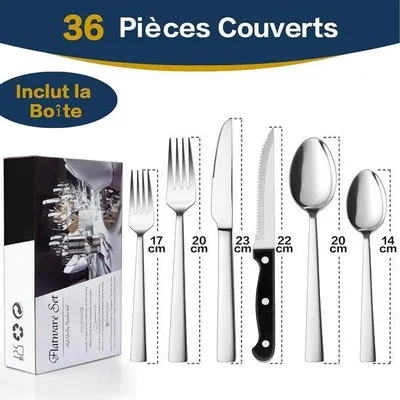 Produktbild von Famanu Besteckset 36-teilig - Edelstahl, silber für 6 Personen