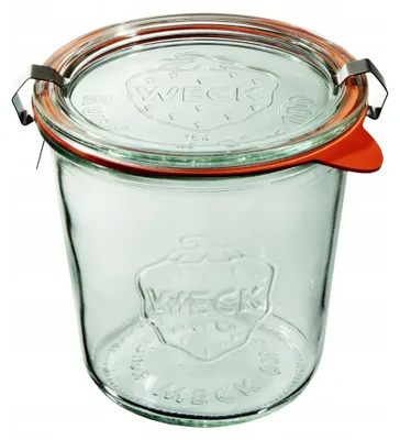 Produktbild von Einmachglas Set Weck 580 ml Glas 6 Stück mit Deckel, Dichtung und Klammern