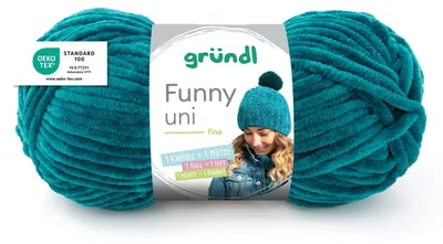 Immagine prodotto di Gründl Chenillegarn Funny uni,100g/120m,Babywolle,100% Poliestere,Häkel-und Strickgarn 18 petrol