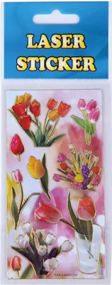 Produktbild von Bestlivings Laser Sticker zum Aufkleben, Stickerbögen mit silberner oder goldener Umrandung (Design: Tulpen 3)