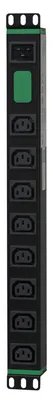 Produktbild von APC Easy Rack PDU, Basic, horizontal, 1-phasig, 3,7 kW, 230 V, 16 A, 8 x C13-Steckdosen, IEC60320 C20-Eingang, Standard, 1U, Einphasig, Horizontal, Schwarz, 8 AC-Ausgänge