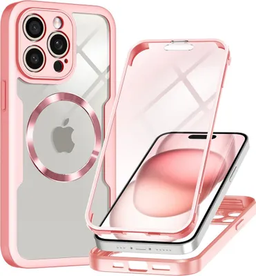 Produktbild von Techsuit ColorVerse 360 Hülle mit Schutzfolie und MagSafe für Apple iPhone 14 Pro - Rosa
