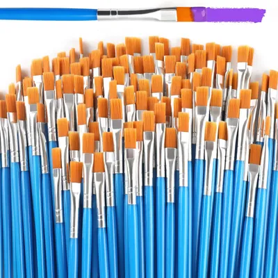 Productafbeelding van Pinselset - 100-delig - Geschikt voor acryl-, olieverf, aquarel, bodypainting en keramiekverf - In diverse kleuren