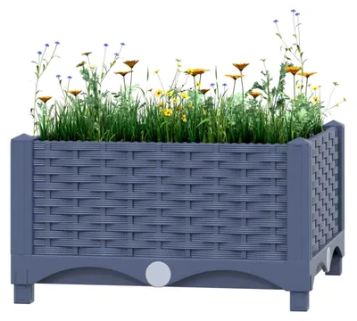 Produktbild von Hochbeet 40x40x23 cm aus Polypropylen, Palettenrahmen, Hochteich, Gemüsebeet, Kräuterregal für Balkon, Blumenbeet, Kräuterspirale, Tomatenbeet, Pflanzhochbeet
