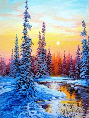 Obrázek produktu pro NORIMPEX Diamantové malování Řeka v zimě 30x40cm