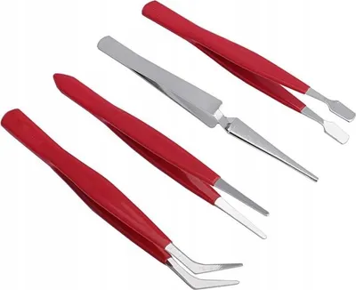 Produktbild von Pinzetten 12 Cm 11- FEINZ Pvc-Griff Präzise Anwendung Vielseitig Einsetzbar 4Er Set