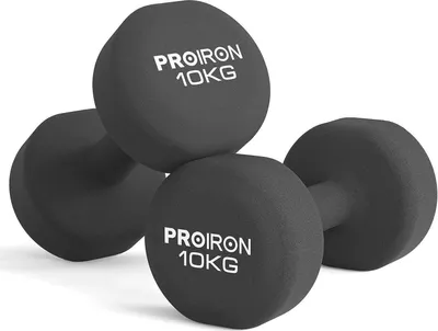 Image de PROIRON Ensemble d'haltères courts en néoprène pour femmes Gymnastique Yoga Pilates 2x10kg