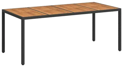 Produktbild von Gartentisch Schwarz 190 x 90 x 75 cm Poly-Rattan