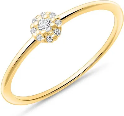 Produktbild von 585er Goldring für Damen von Unique mit Weißtopasen (Größe: 58mm)