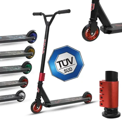 Produktbild von Habib Stunt Scooter für Kinder | 360° Trick Roller 110mm ABEC-9 Räder: Rot