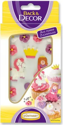 Produktbild von Günthart Zucker Dekor mit kleinen Prinzessinnen Set 85g 5er Pack