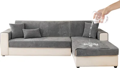 Obrázek produktu pro （90*210cm，tmavě šedá）Voděodolný potah na polštářek pohovky Polštářek z žinylky Protiskluzový potah na pohovku Ochrana pohovky odolná proti poškrábání pro rohovou pohovku Koberec do ložnice Polštářek na podlahu Podložka pod parapet