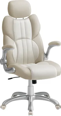 Obrázek produktu pro SONGMICS Manažerská židle, ergonomická, sklopné područky, bílá