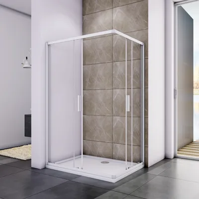 Produktbild von 100x80cm Duschabtrennung Höhe:185cm Duschkabine Duschwand Duschtür